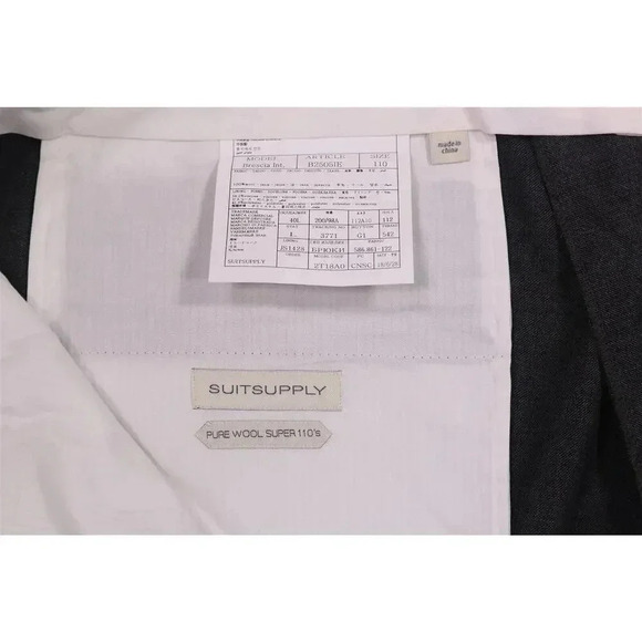 Suitsupply Brescia Solid Gray Flat Front Super 110's Wool Dress Pants 38x36 - Picture 6 of 7